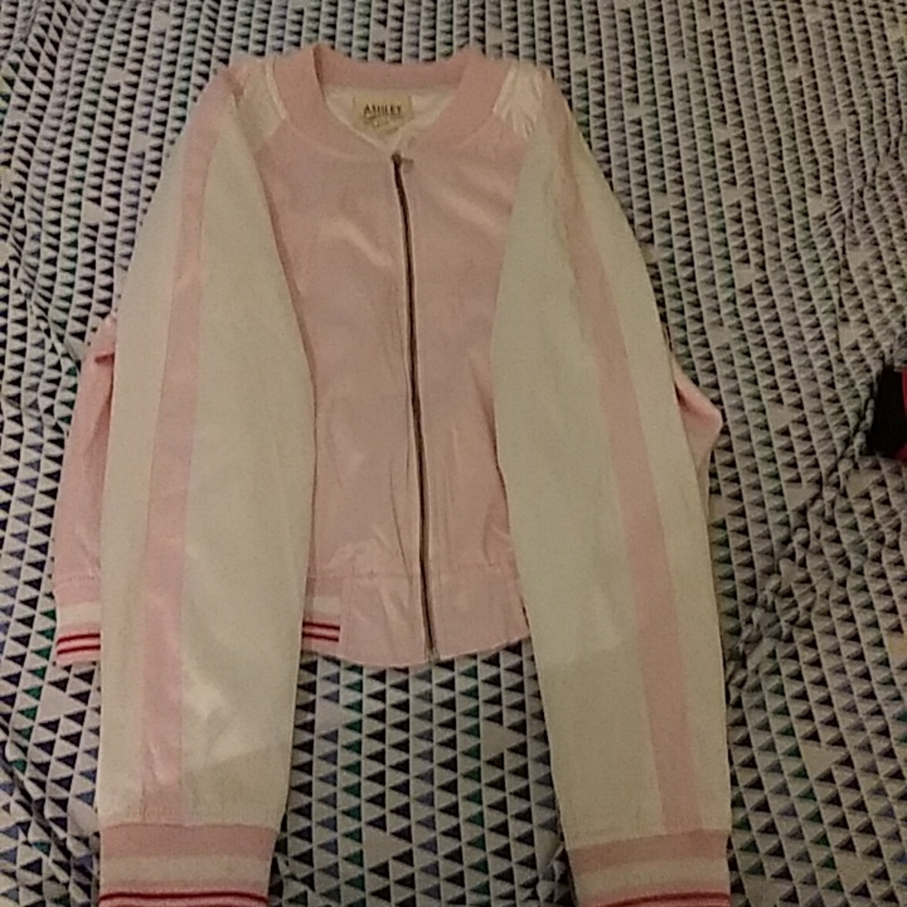 Pink varsity jacket